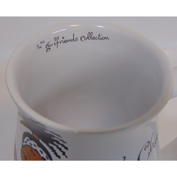 Girlfriends Collection Coffee Tea Wine Mug Glass 6" Footed Pedestal Let's Chat - Picture 6 of 8